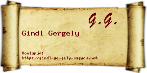 Gindl Gergely névjegykártya